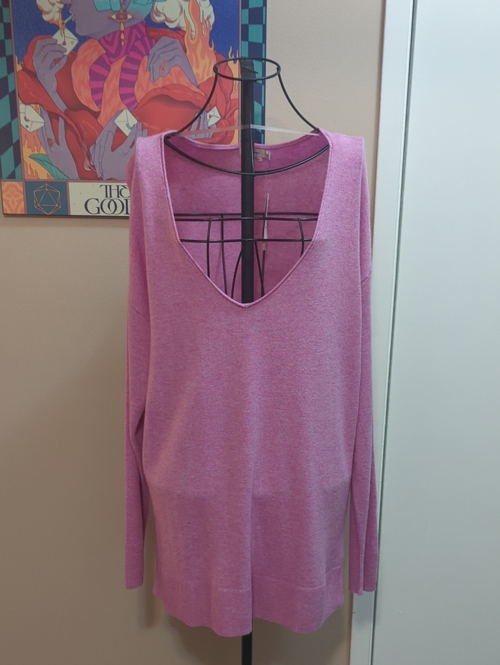Reitmans Soft Pink V-Neck Lightweight Sweater
